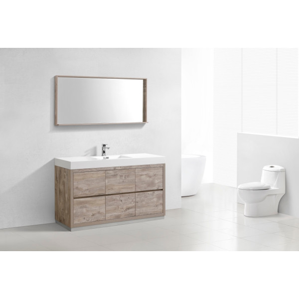 KubeBath FMB60S Bliss 60" Single Sink Free Standing Modern Bathroom Vanity