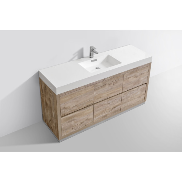 KubeBath FMB60S Bliss 60" Single Sink Free Standing Modern Bathroom Vanity