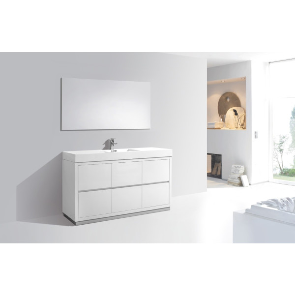 KubeBath FMB60S Bliss 60" Single Sink Free Standing Modern Bathroom Vanity