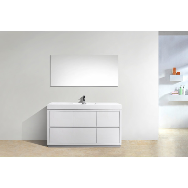 KubeBath FMB60S Bliss 60" Single Sink Free Standing Modern Bathroom Vanity