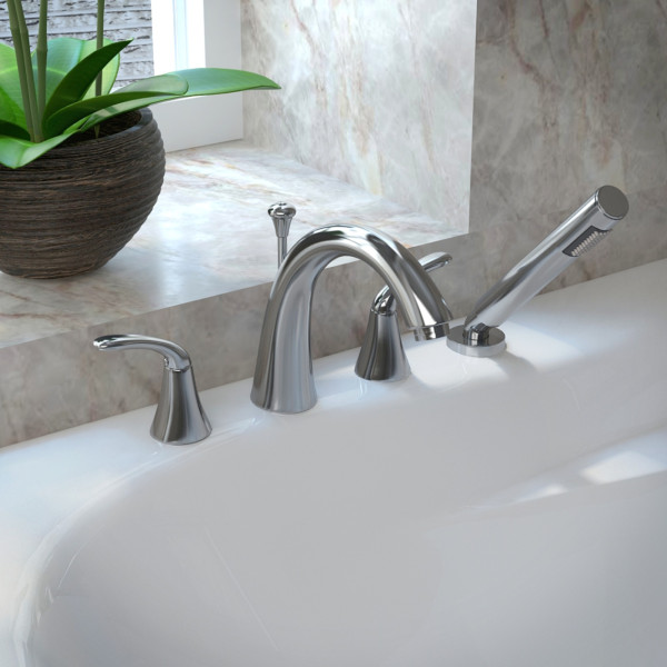 ANZZI FR-AZ074 Polished Chrome Fawn Roman Tub Faucet With Handheld Sprayer