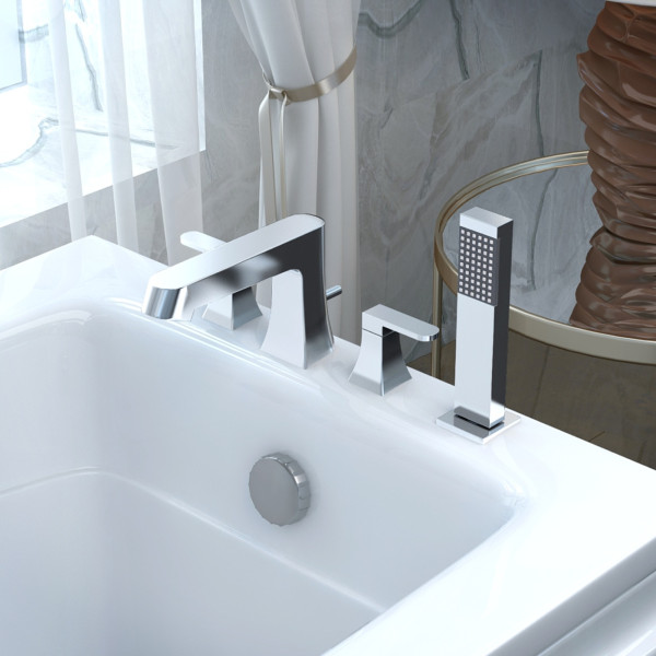 ANZZI FR-AZ174 Cove Tub Faucet with Handheld Sprayer In Polished Chrome
