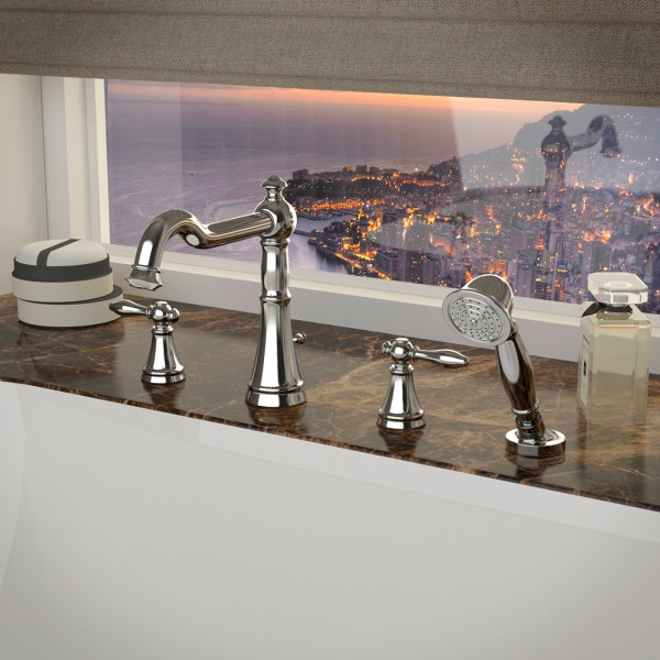 ANZZI FR-AZ274 Ahri Tub Faucet In Polished Chrome With Handheld Sprayer