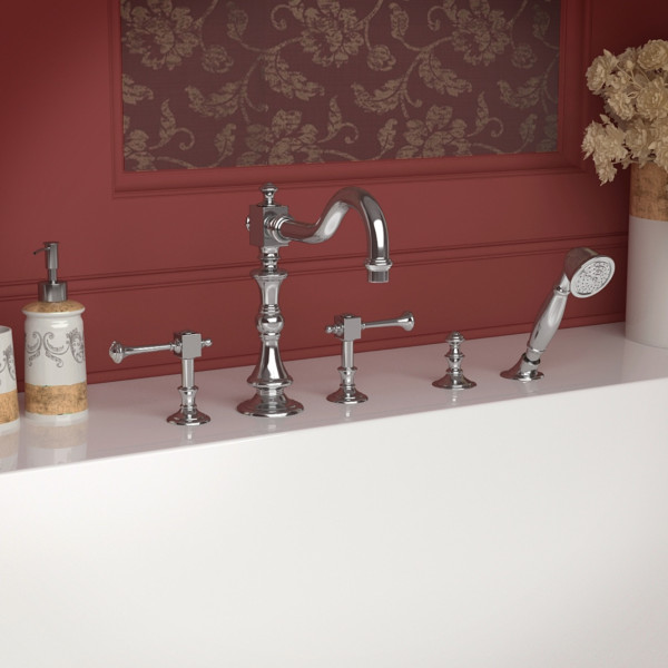 ANZZI FR-AZ376 Kitt 3 Lever Handles Roman Tub Faucet In Polished Chrome