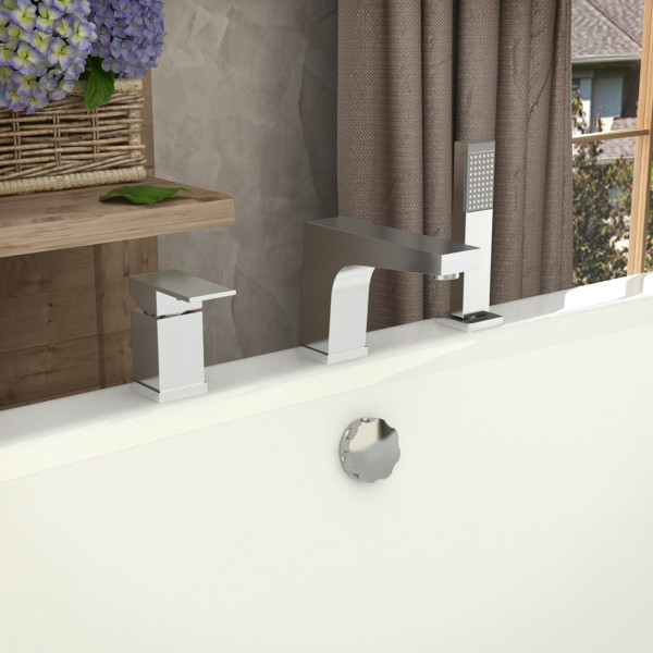 ANZZI FR-AZ573 Polished Chrome Fyne Roman Tub Faucet With Handheld Sprayer