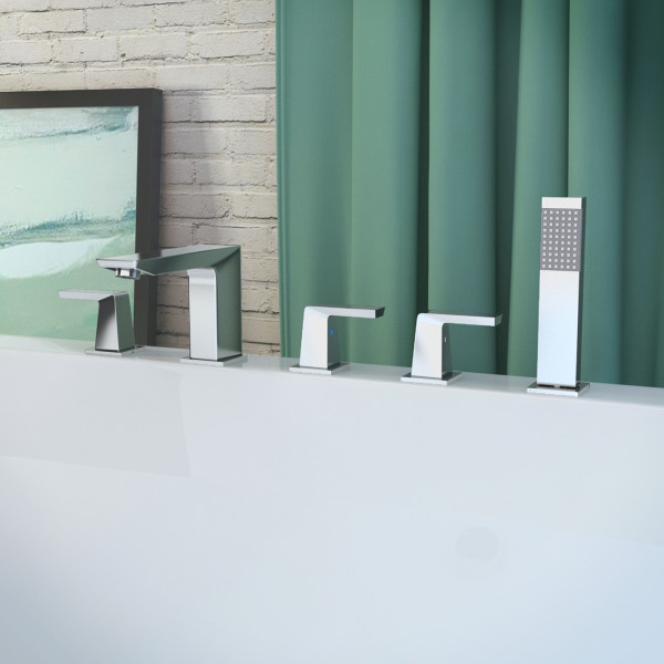 ANZZI FR-AZ975 Mint Tub Faucet With Handheld Sprayer In Polished Chrome