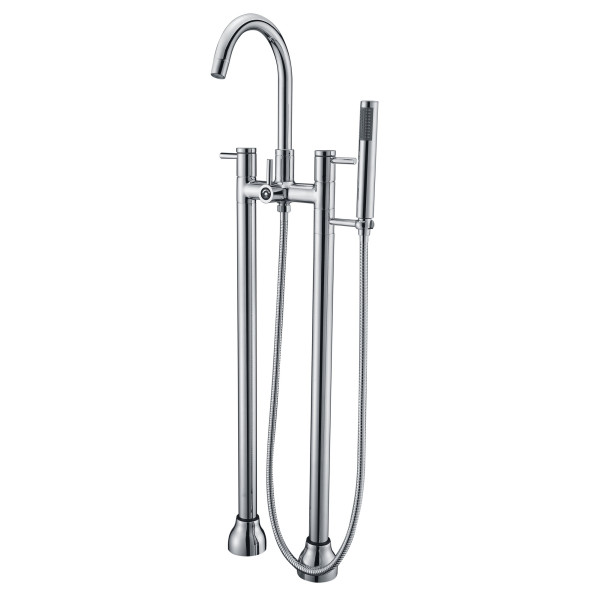 ANZZI FS-AZ0027 Sol Series Floor Mount Tub Faucet With Hand Shower
