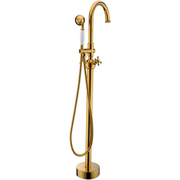 ANZZI FS-AZ0061RG Bridal 3 Handles Tub Faucet With Hand Shower In Gold