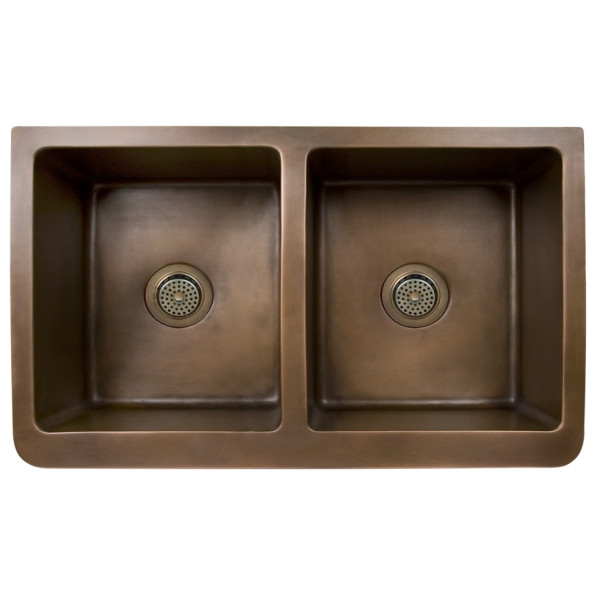 Barclay FSCDB3510-SAC Sicily 36” Embossed Farmer Sink in Antique Copper