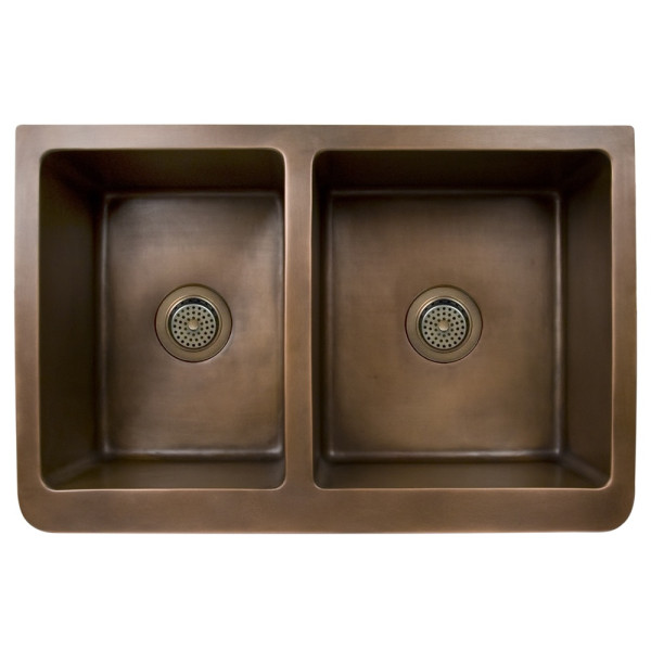 Barclay FSCDB3516-SAC Cilantro 33” Rectangular Embossed Offset Double Sink