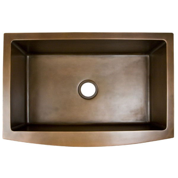 Barclay FSCSB3128-SAC Emelina 33” Curved Front Antique Copper Farmer Sink