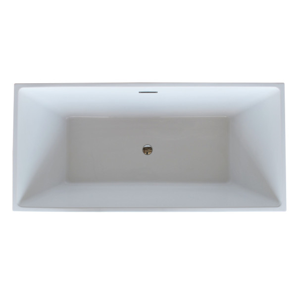 ANZZI FT-AZ002 Fjord Acrylic Center Drain Freestanding Bathtub Glossy White