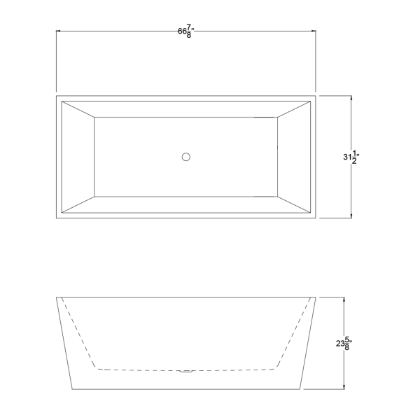 ANZZI FT-AZ002 Fjord Acrylic Center Drain Freestanding Bathtub Glossy White
