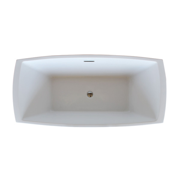 ANZZI FT-AZ003 Arthur Acrylic Center Drain Freestanding Tub In Glossy White