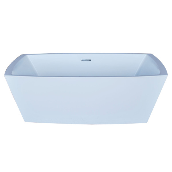 ANZZI FT-AZ003 Arthur Acrylic Center Drain Freestanding Tub In Glossy White