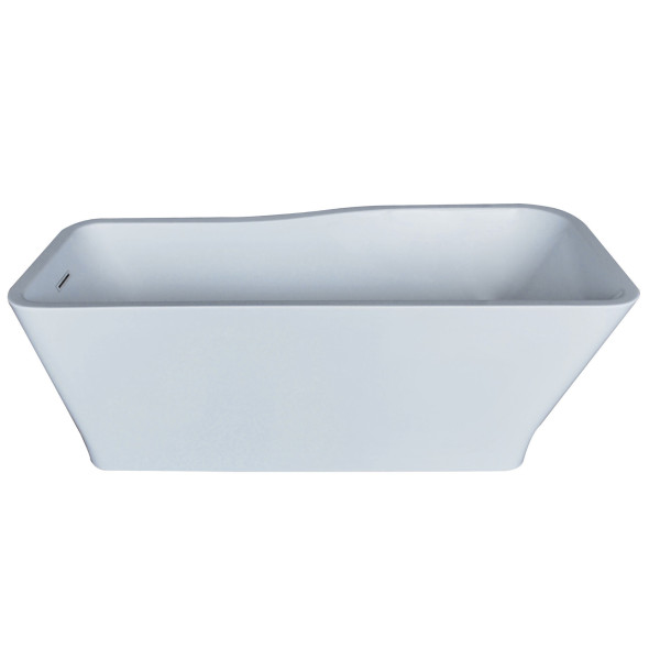 ANZZI FT-AZ004 Salva Reversible Drain Freestanding Bathtub In Glossy White