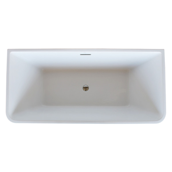 ANZZI FT-AZ005 Majanel Center Drain Freestanding Bathtub In Glossy White