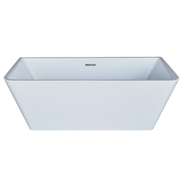 ANZZI FT-AZ005 Majanel Center Drain Freestanding Bathtub In Glossy White