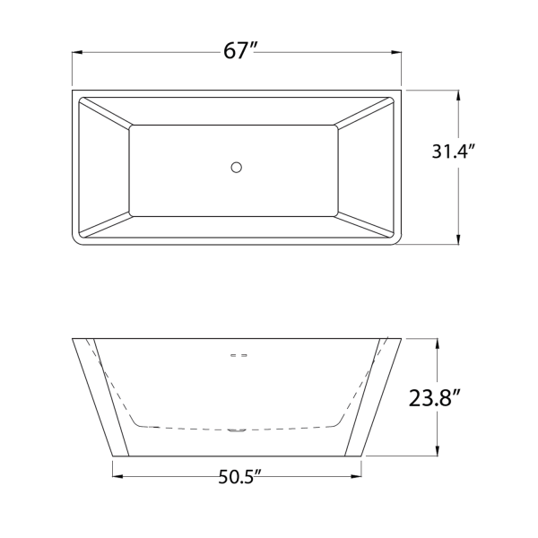 ANZZI FT-AZ005 Majanel Center Drain Freestanding Bathtub In Glossy White