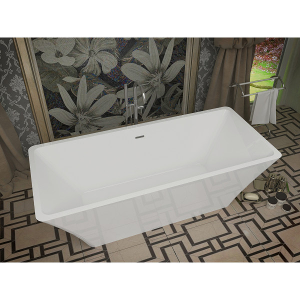 Anzzi FT-AZ006 Arden 5.5 ft. Center Drain Freestanding Bathtub Glossy White