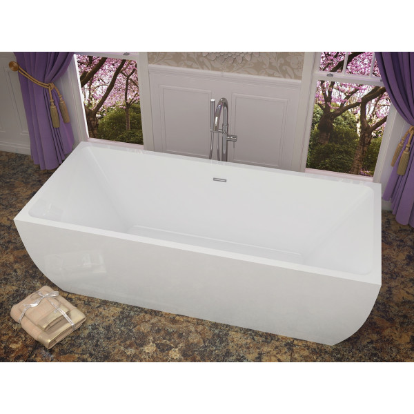 ANZZI FT-AZ007 Rook 5.6 ft. Center Drain Freestanding Bathtub Glossy White