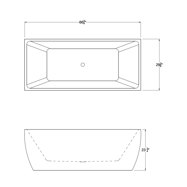 ANZZI FT-AZ007 Rook 5.6 ft. Center Drain Freestanding Bathtub Glossy White