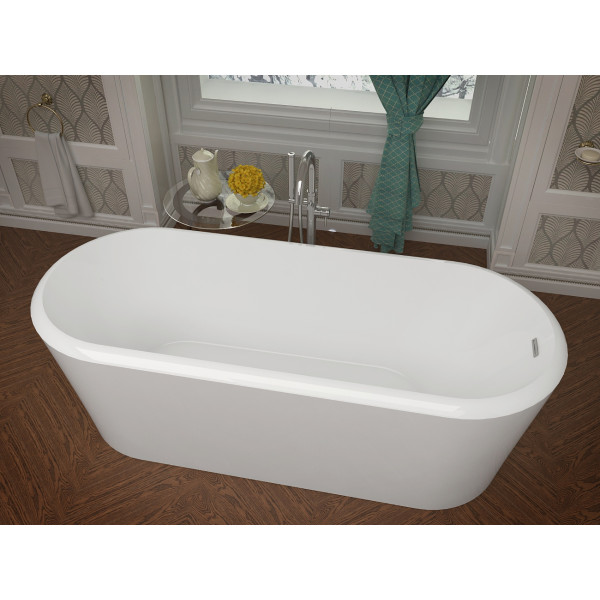 ANZZI FT-AZ008 Century Reversible Drain Freestanding Bathtub Glossy White