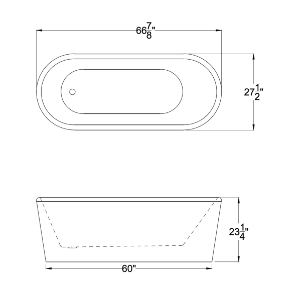 ANZZI FT-AZ008 Century Reversible Drain Freestanding Bathtub Glossy White