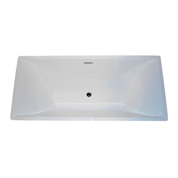 ANZZI FT-AZ010 Vision Center Drain Freestanding Bathtub In Glossy White