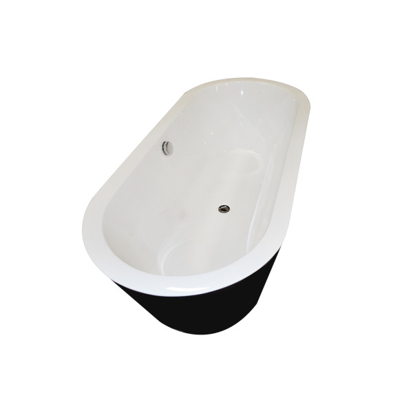 ANZZI FT-AZ011 Dualita Center Drain Freestanding Bathtub in Glossy Black