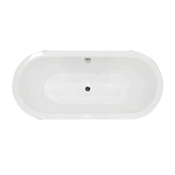 ANZZI FT-AZ013 Dualita Center Drain Freestanding Bathtub in Glossy Black