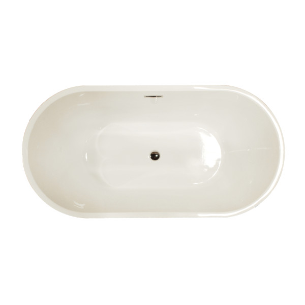 ANZZI FT-AZ014 Dualita Center Drain Freestanding Bathtub in Glossy Black