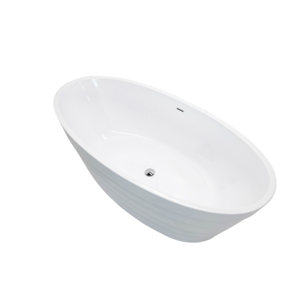 ANZZI FT-AZ068 Nimbus Center Drain Freestanding Bathtub in Glossy White