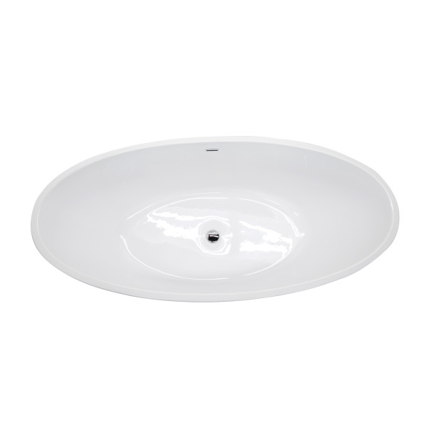 ANZZI FT-AZ068 Nimbus Center Drain Freestanding Bathtub in Glossy White