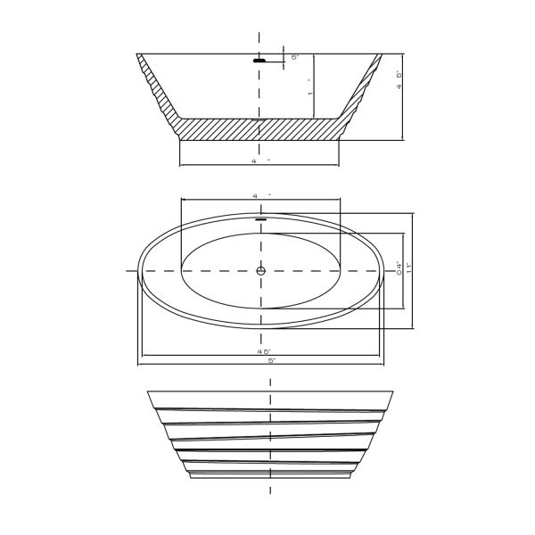 ANZZI FT-AZ068 Nimbus Center Drain Freestanding Bathtub in Glossy White