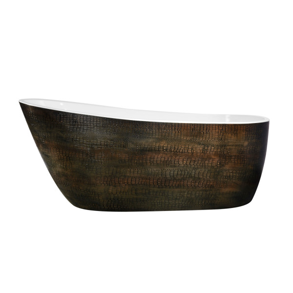 ANZZI FT-AZ069 Bouie Series 5.68 ft. Freestanding Bathtub in Caiman Skin