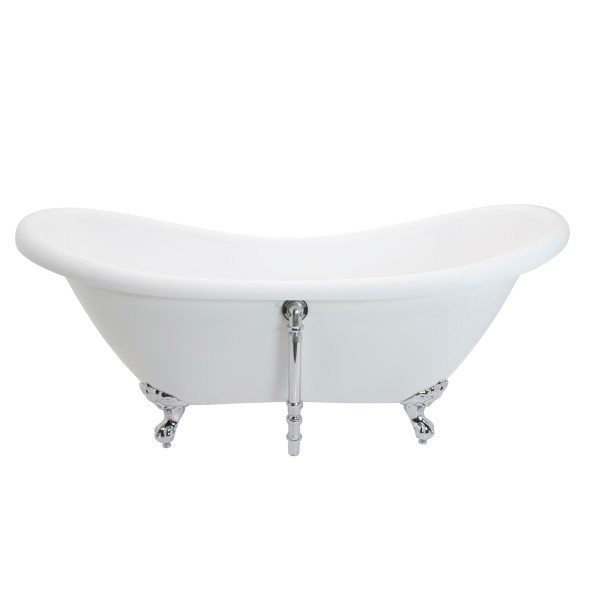 ANZZI FT-AZ082 Aegis 5.7 ft. Center Drain Claw Foot Bathtub In Glossy White
