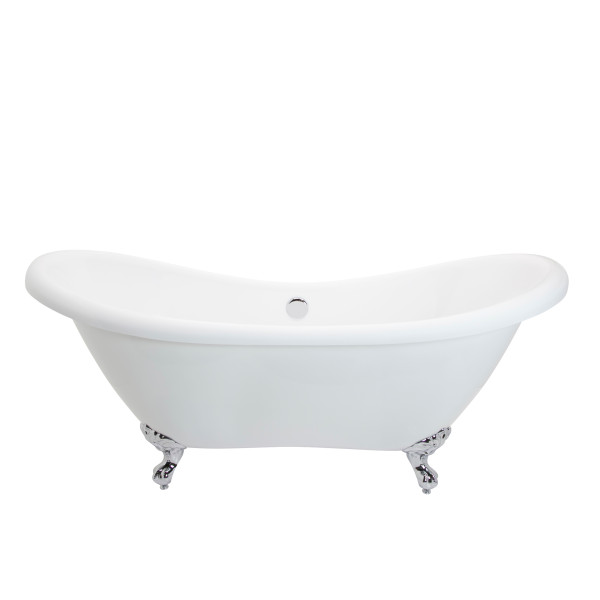 ANZZI FT-AZ082 Aegis 5.7 ft. Center Drain Claw Foot Bathtub In Glossy White