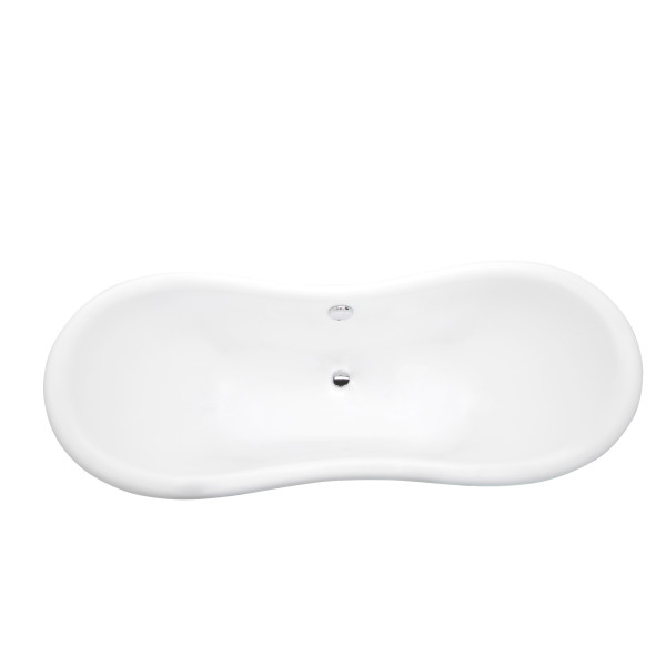 ANZZI FT-AZ082 Aegis 5.7 ft. Center Drain Claw Foot Bathtub In Glossy White