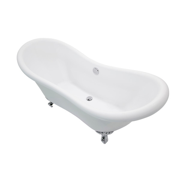 ANZZI FT-AZ082 Aegis 5.7 ft. Center Drain Claw Foot Bathtub In Glossy White