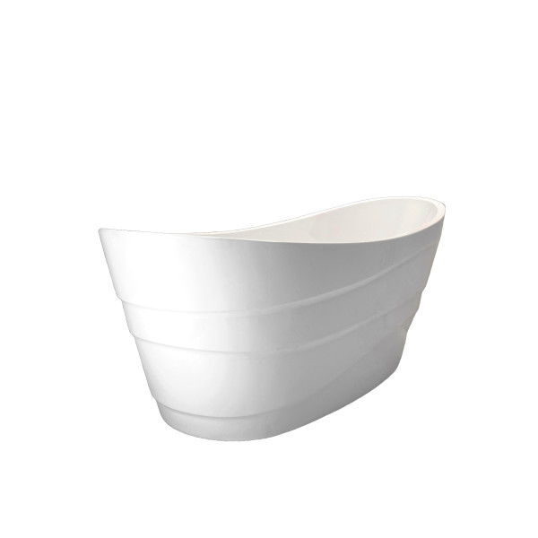ANZZI FT-AZ084 Stratus Reversible Drain Freestanding Bathtub Glossy White