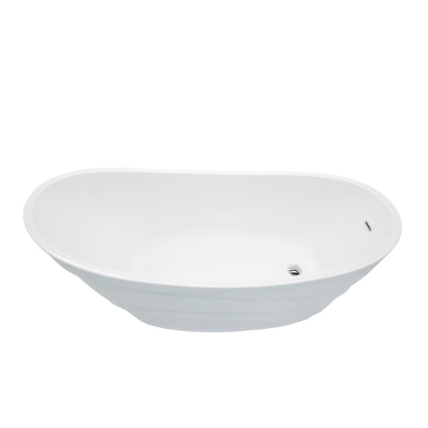 ANZZI FT-AZ084 Stratus Reversible Drain Freestanding Bathtub Glossy White