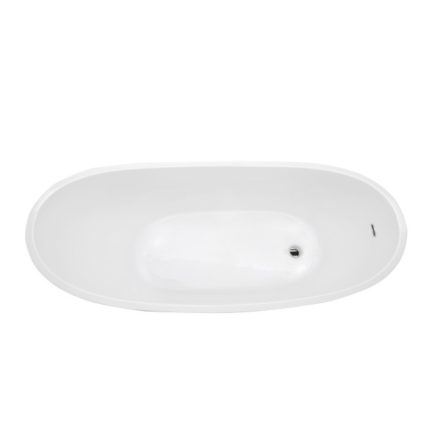 ANZZI FT-AZ084 Stratus Reversible Drain Freestanding Bathtub Glossy White