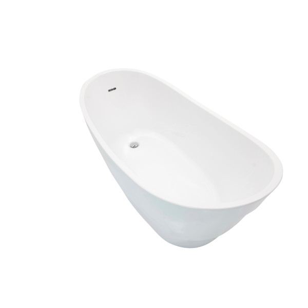 ANZZI FT-AZ084 Stratus Reversible Drain Freestanding Bathtub Glossy White