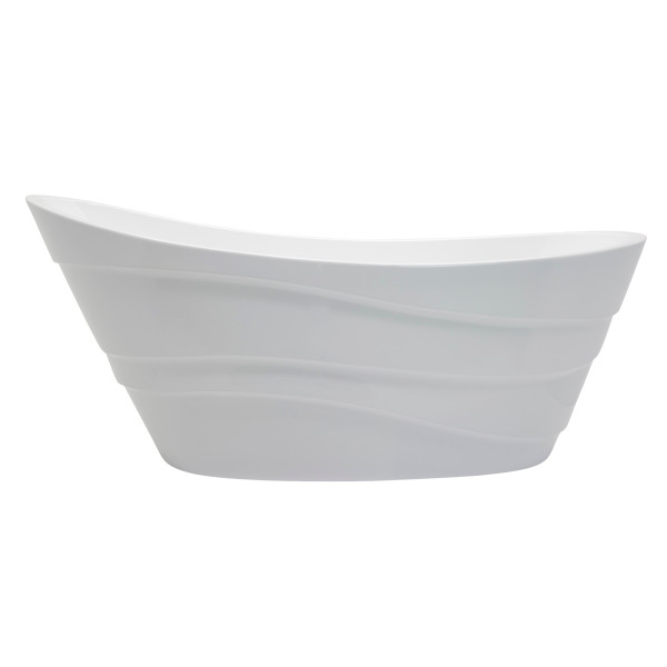 ANZZI FT-AZ084 Stratus Reversible Drain Freestanding Bathtub Glossy White