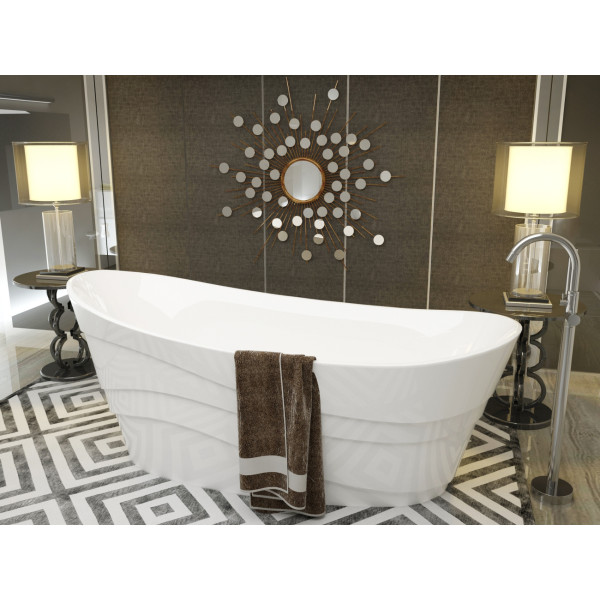 ANZZI FT-AZ084 Stratus Reversible Drain Freestanding Bathtub Glossy White