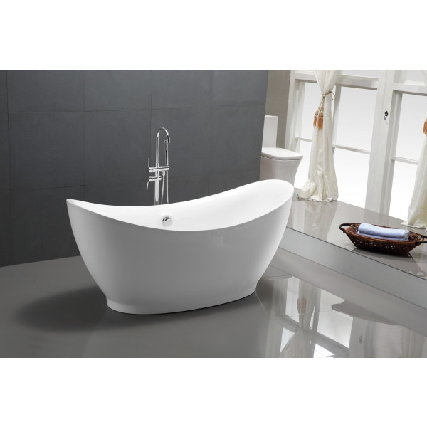 ANZZI FT-AZ091 Reginald Series 5.67 ft. Freestanding Bathtub in White