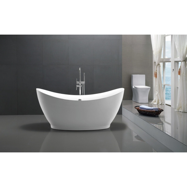 ANZZI FT-AZ091 Reginald Series 5.67 ft. Freestanding Bathtub in White