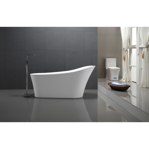 ANZZI FT-AZ092 Maple Series 5.58 ft. Freestanding Bathtub in White