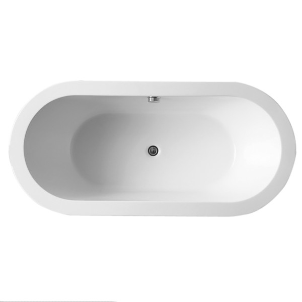 ANZZI FT-AZ104 Ares 5.5 ft. Center Drain Freestanding Bathtub Glossy White